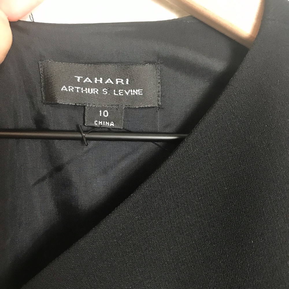 Tahari Asymmetrical Neck Midi Dress - Picture 3 of 5